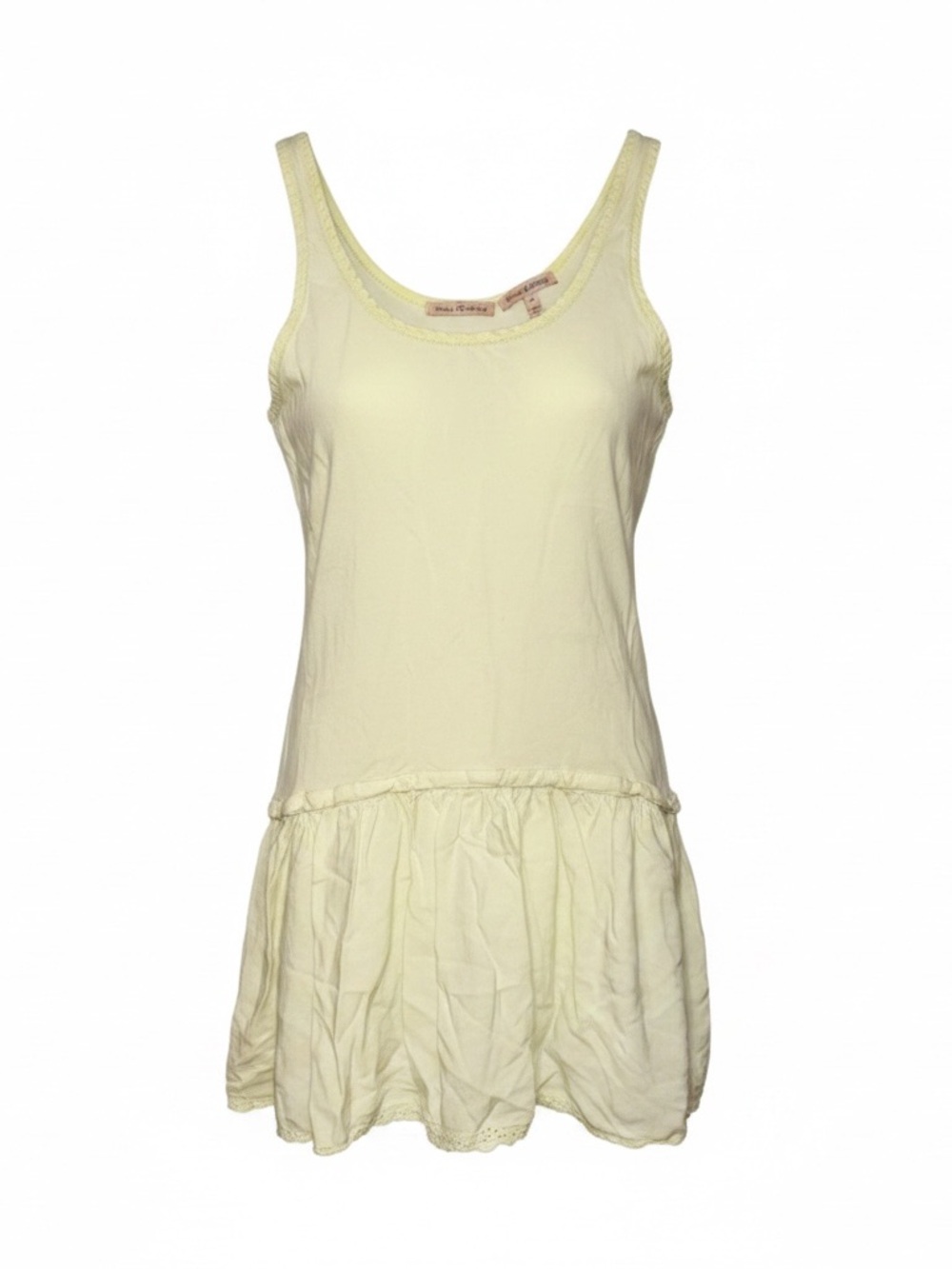 Vintage Juicy Couture Pale Yellow Scoop Neck Dress SZ XS Y2K